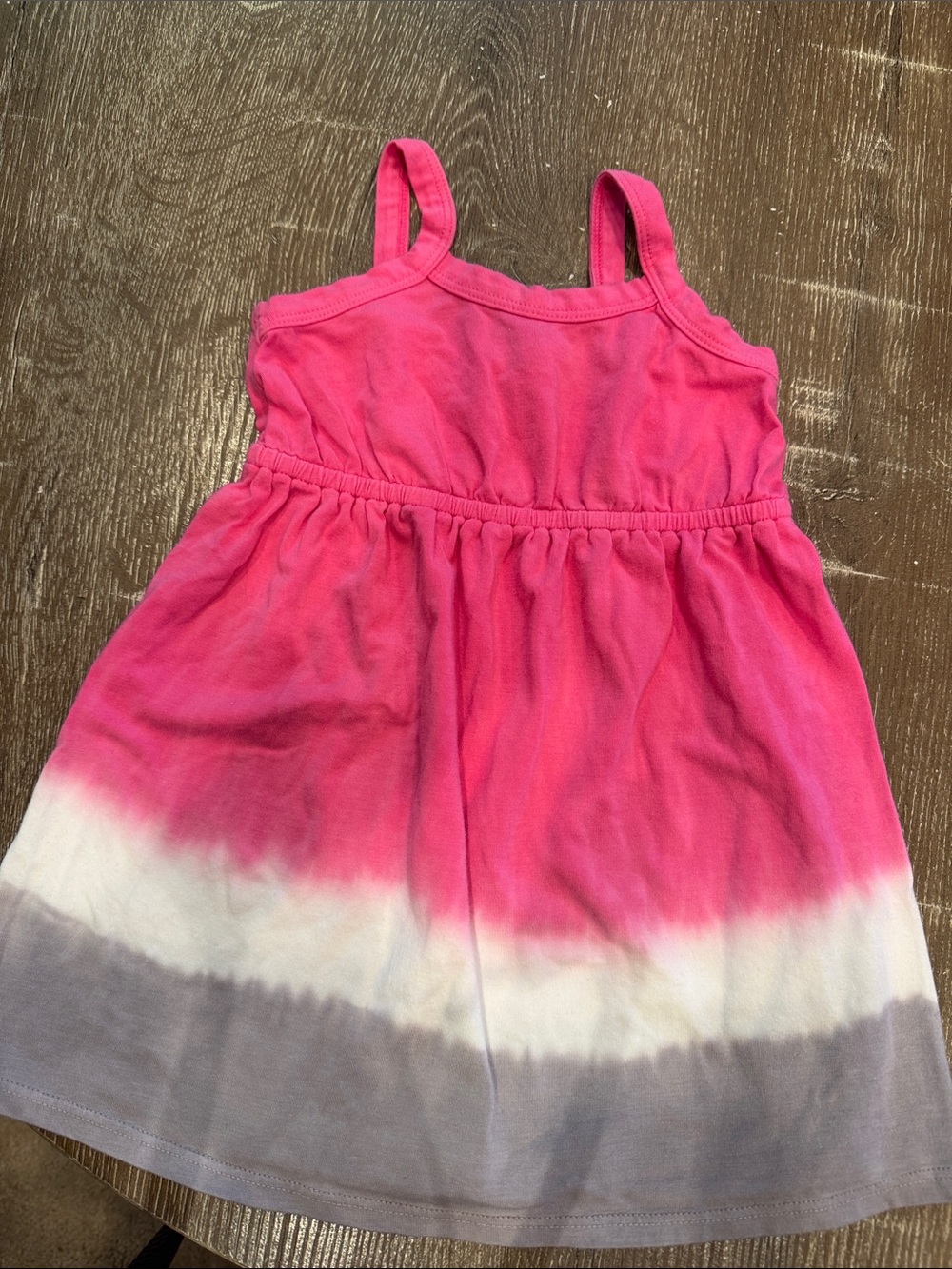 Splendid Pink, White and Light Gray Ombre Tank Dress